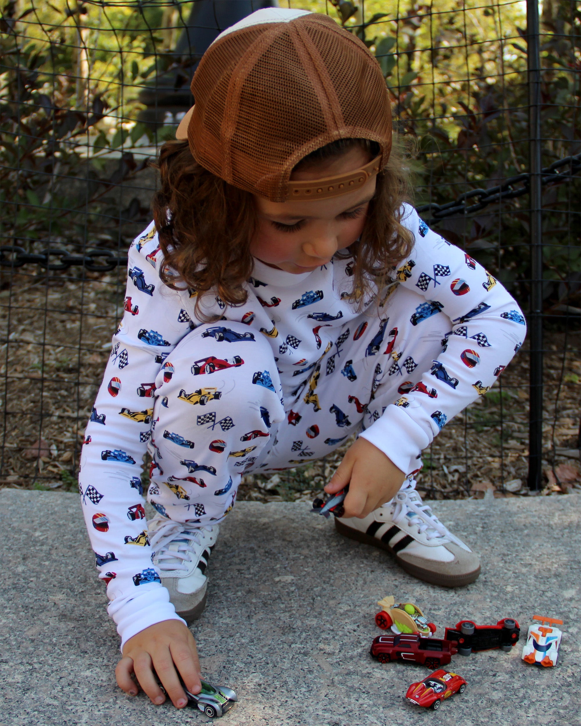 The Organic Long Sleeve Pajama Set [Race Cars]