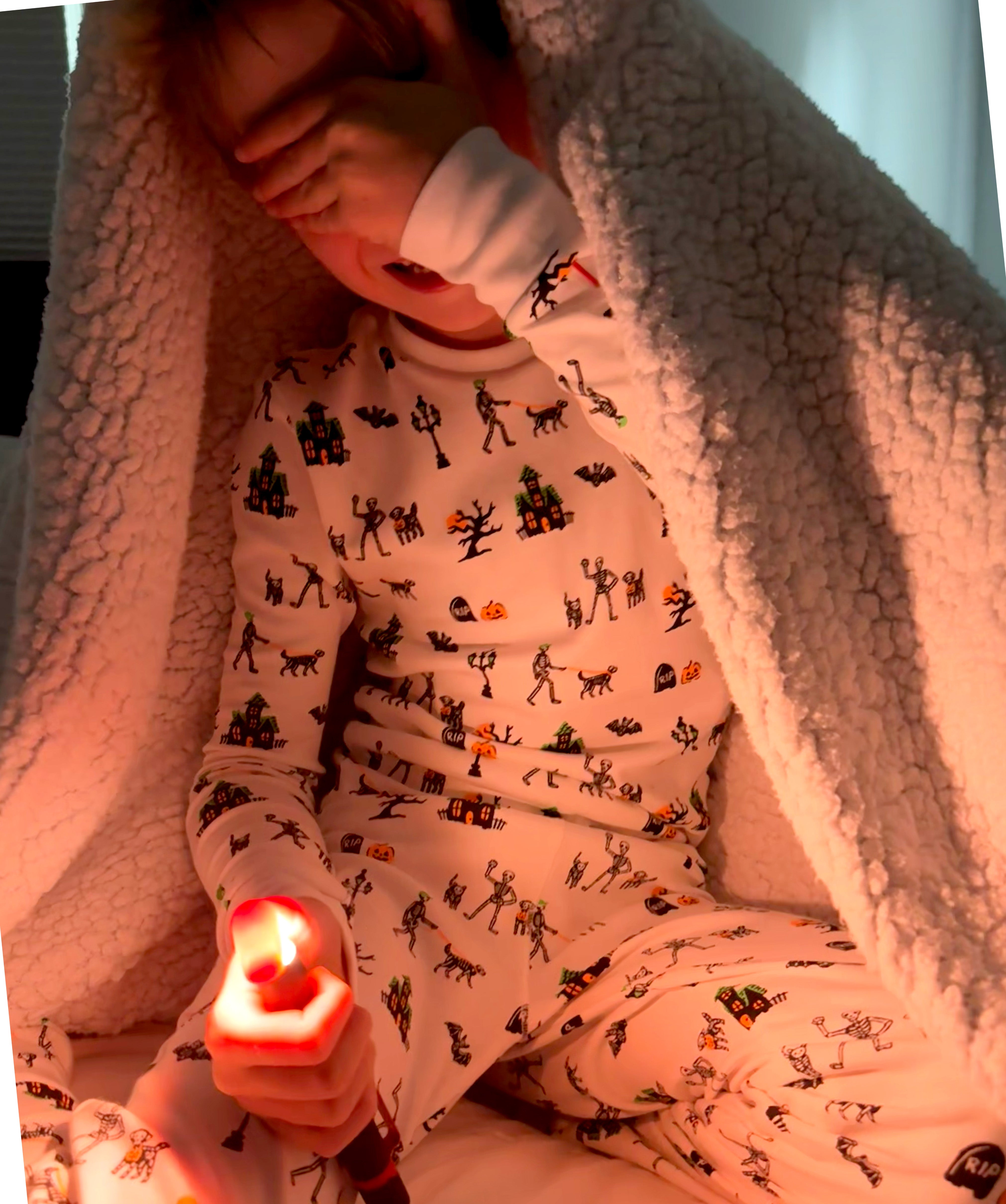 The Organic Long Sleeve Pajama Set [Spooky Skeletons]