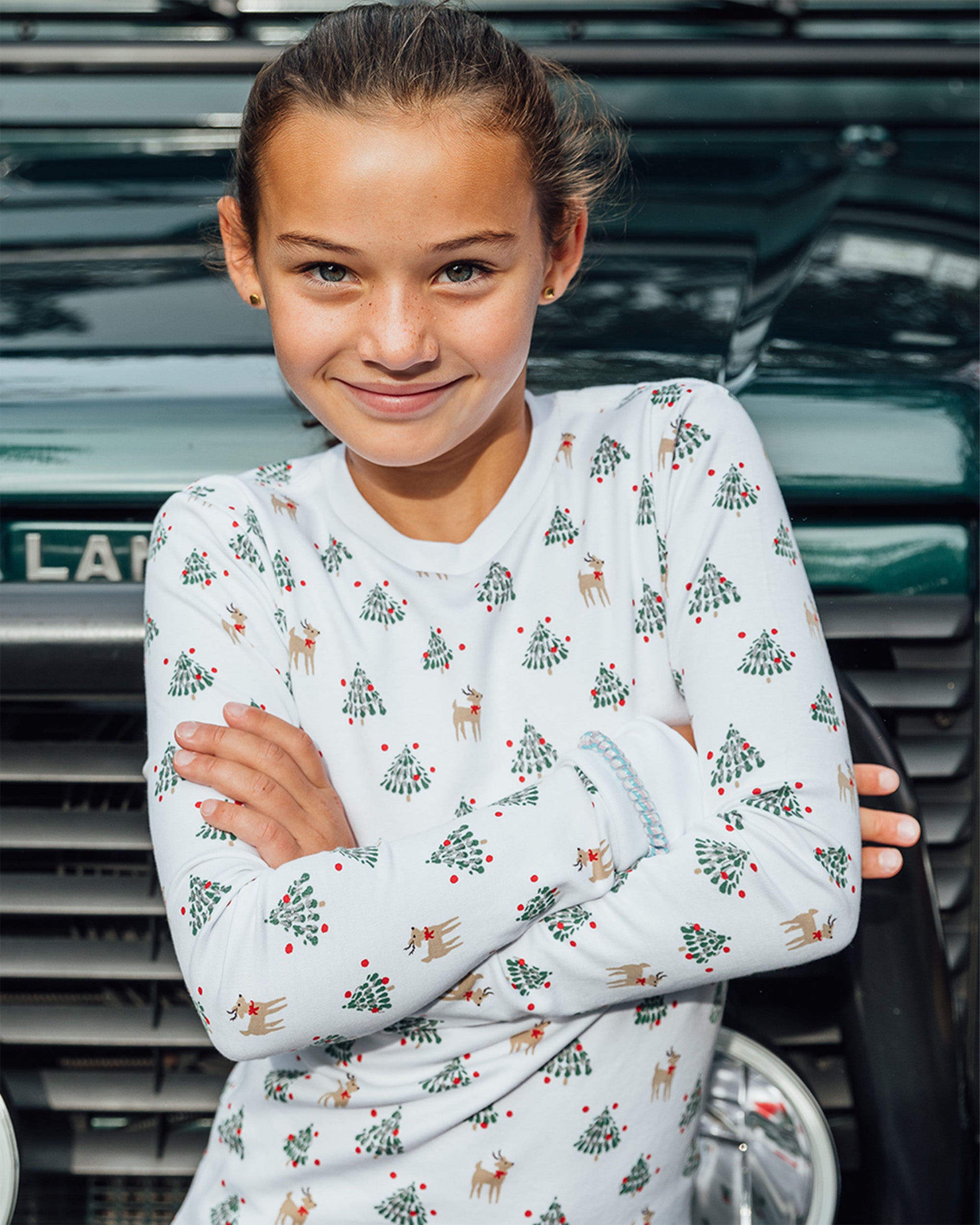 The Organic Long Sleeve Pajama Set [Tinsel Trees]