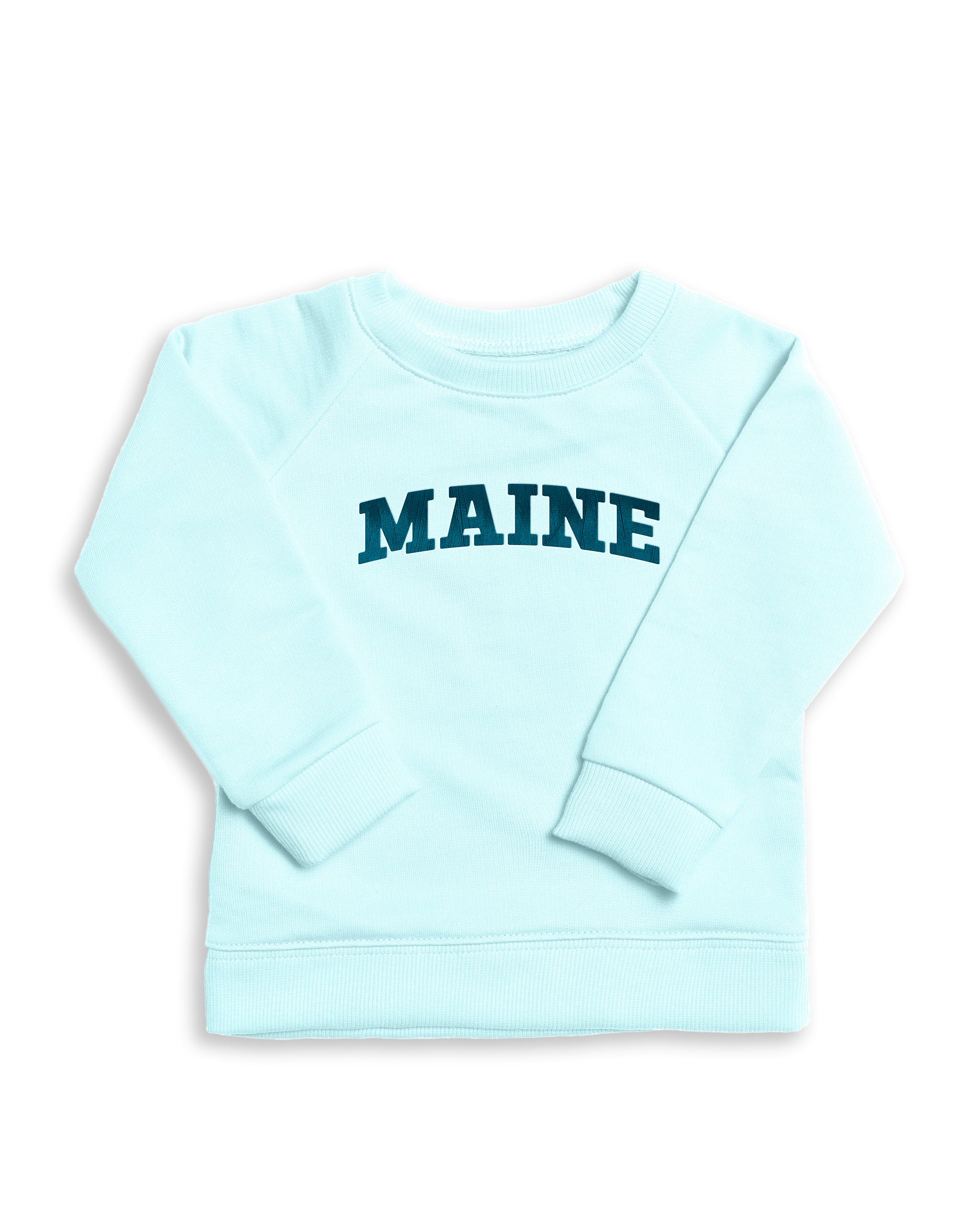 The Organic Embroidered Pullover Sweatshirt [Aqua Maine]