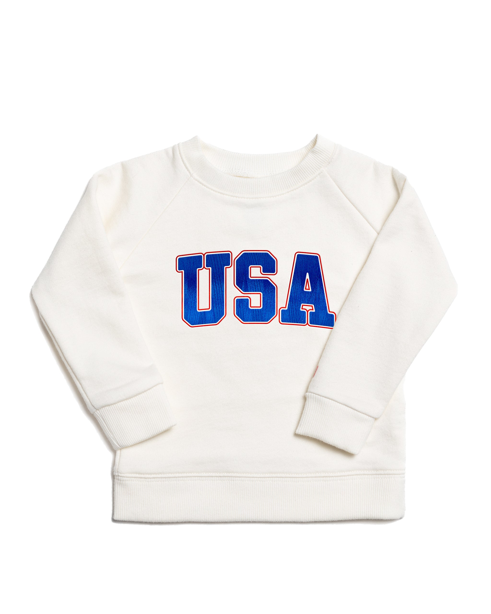 The Organic Embroidered Pullover Sweatshirt [Cream USA]