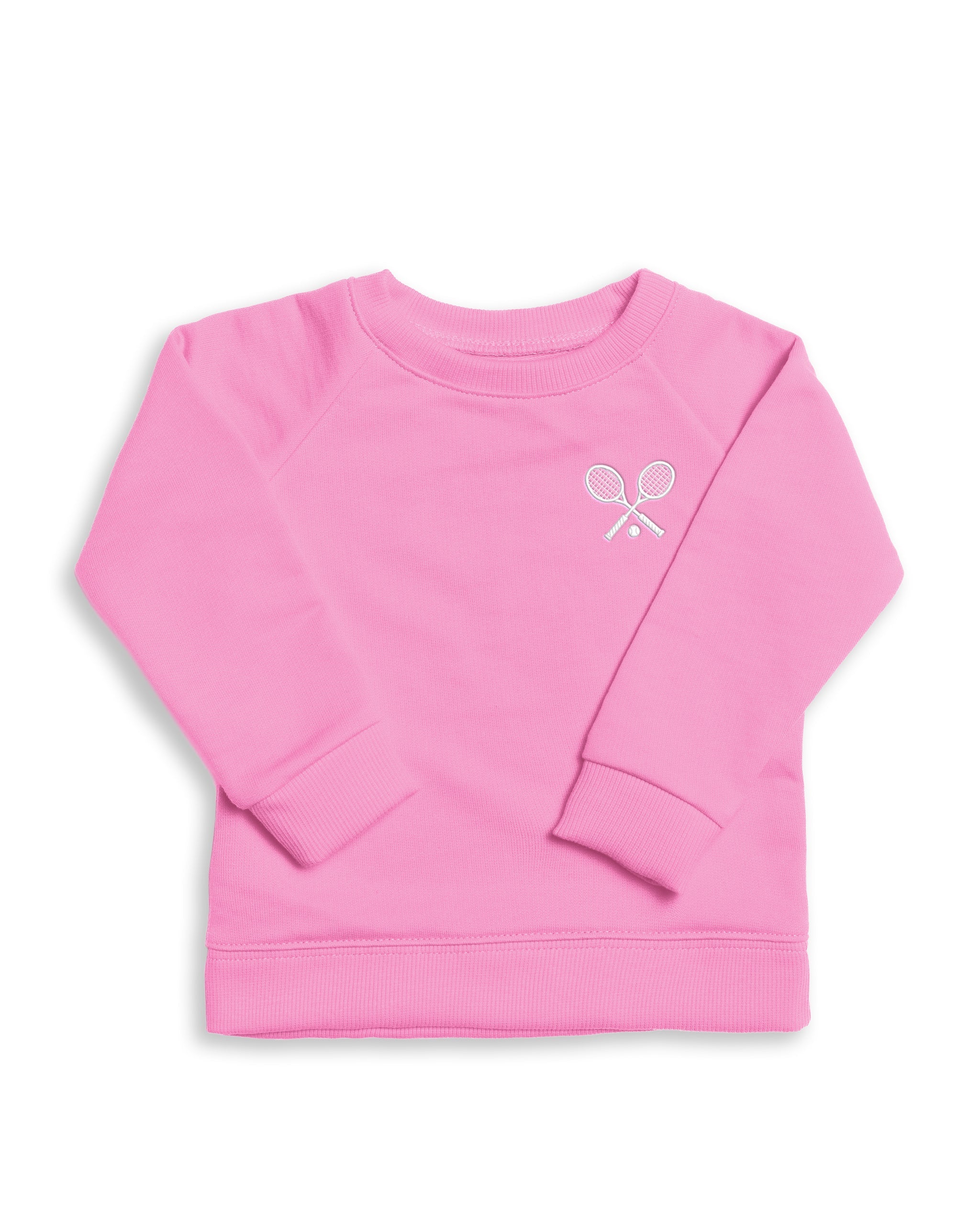 The Organic Embroidered Pullover Sweatshirt [Malibu Pink Tennis]