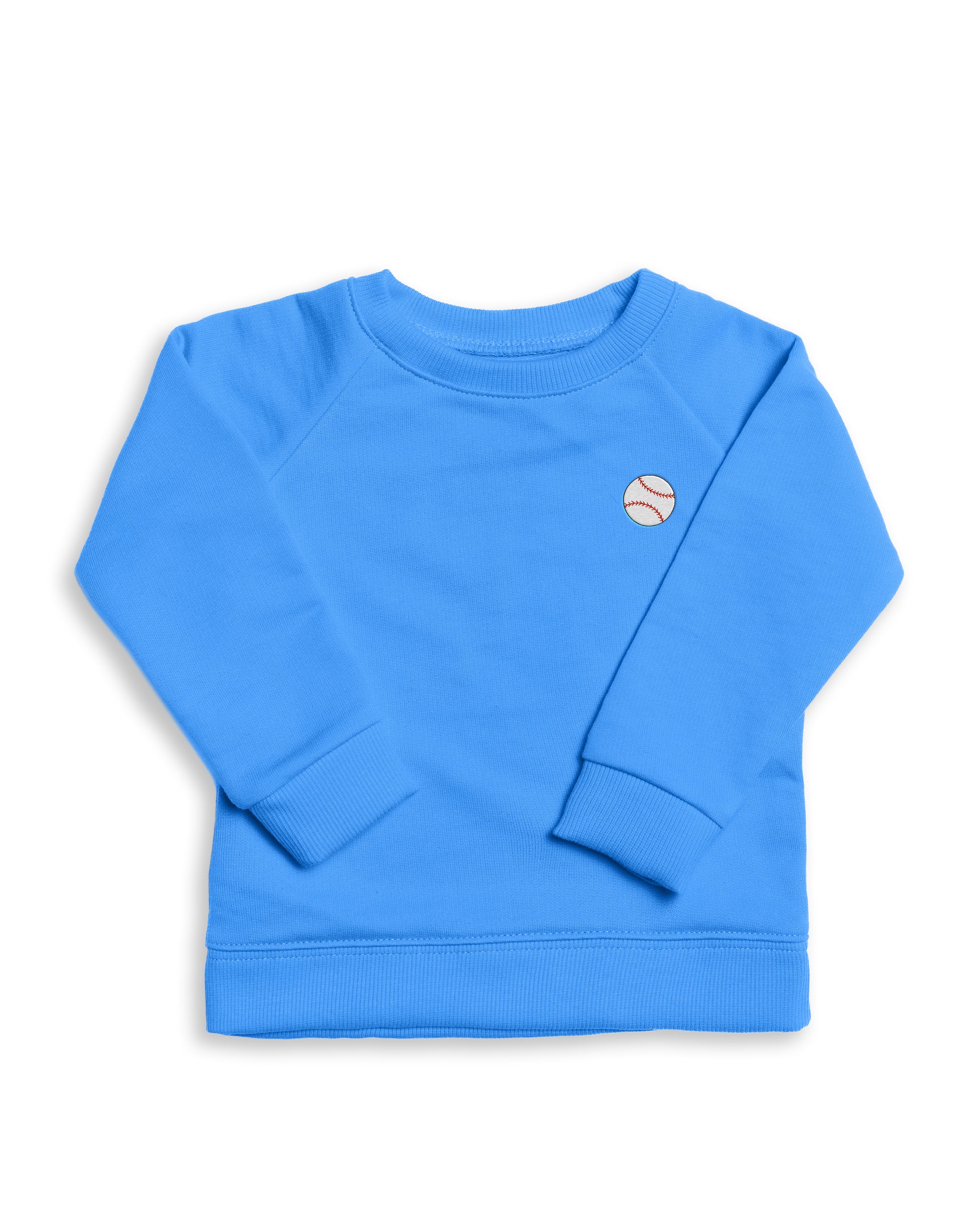 The Organic Embroidered Pullover Sweatshirt [Marine Blue Baseball]
