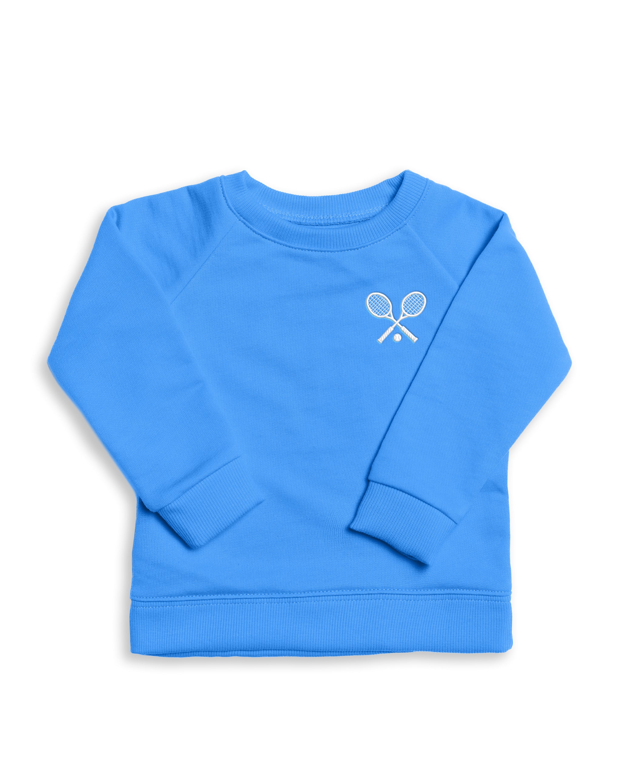 The Organic Embroidered Pullover Sweatshirt #color_Marine Blue Tennis