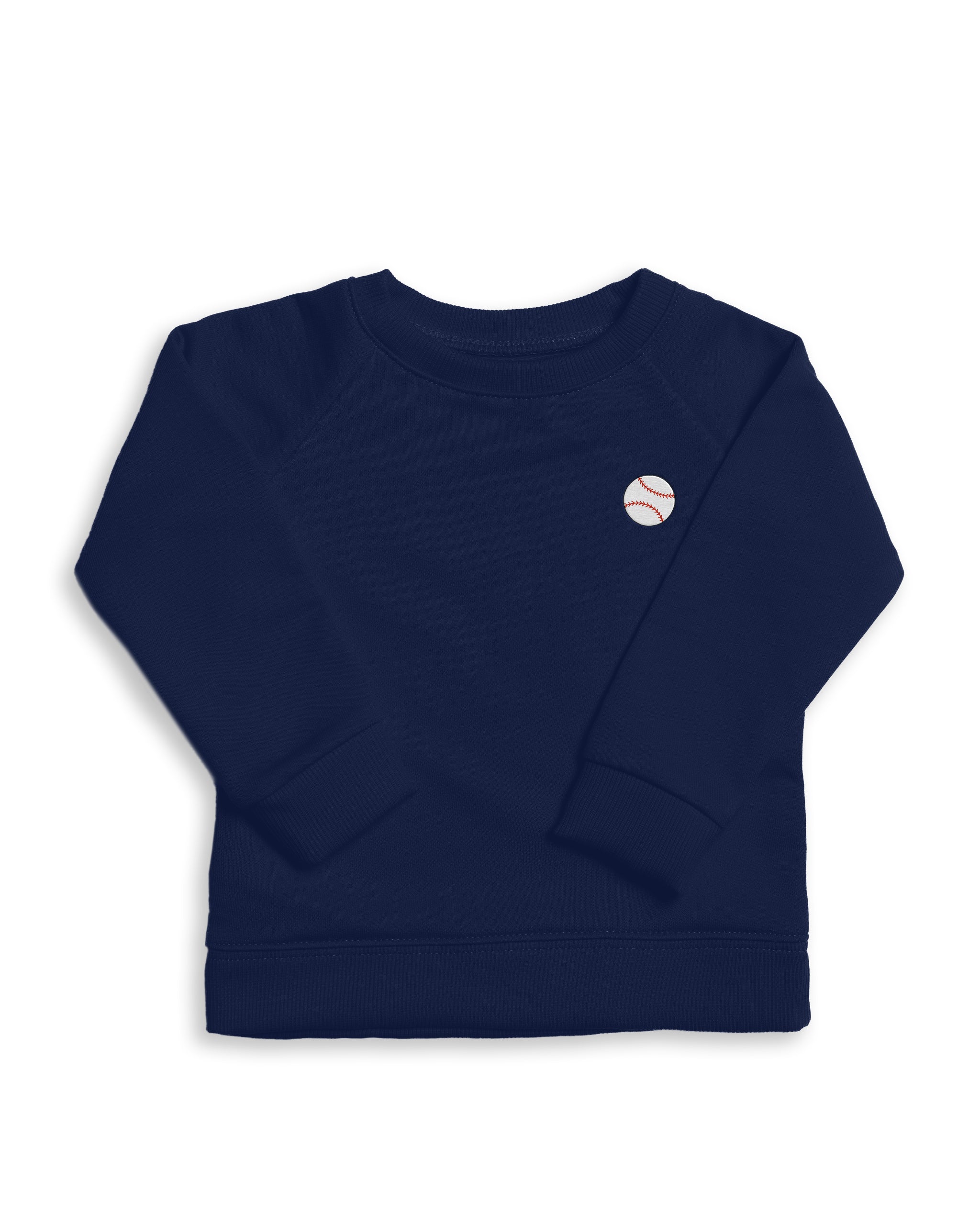 The Organic Embroidered Pullover Sweatshirt [Navy Baseball]