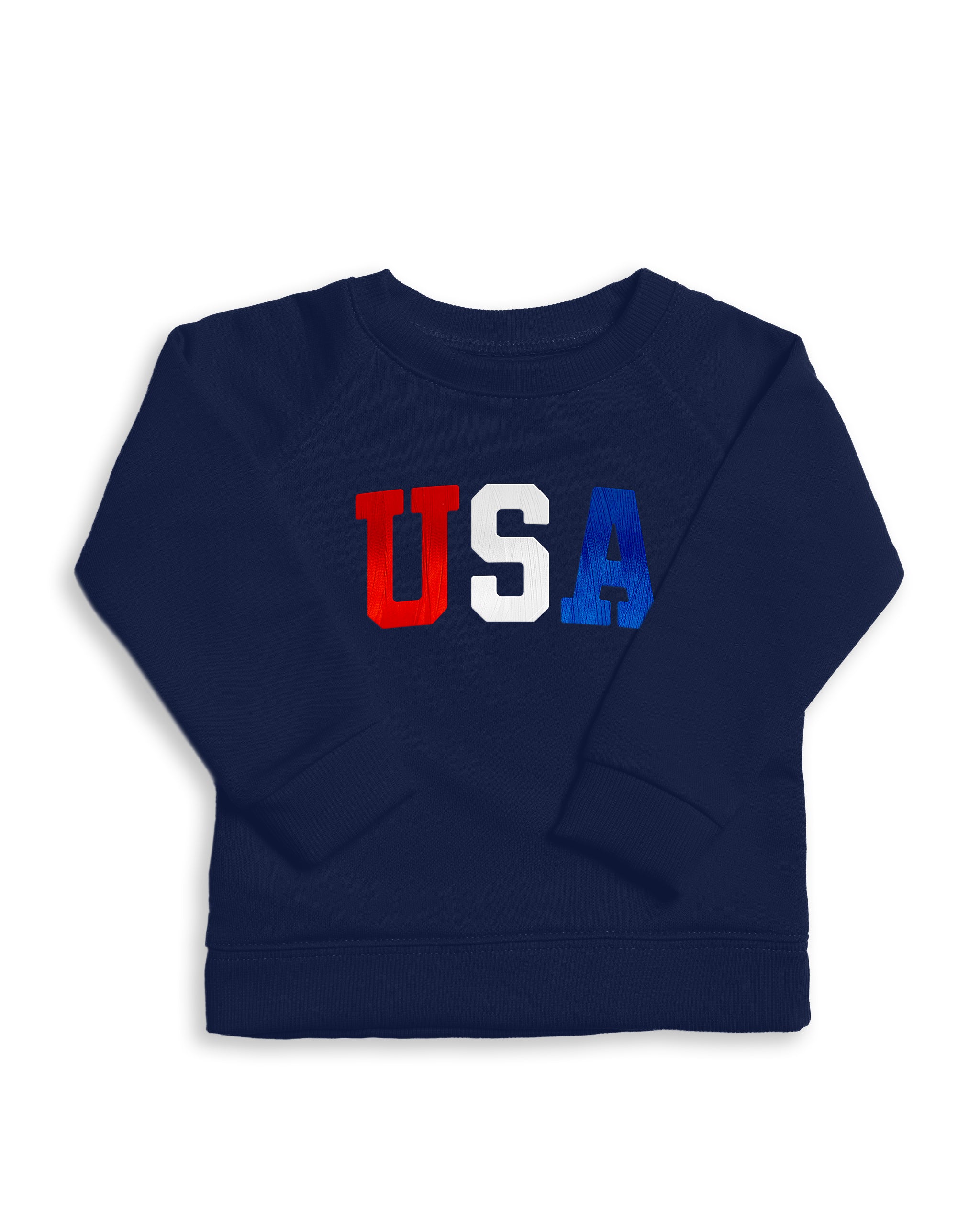 The Organic Embroidered Pullover Sweatshirt [Navy USA]