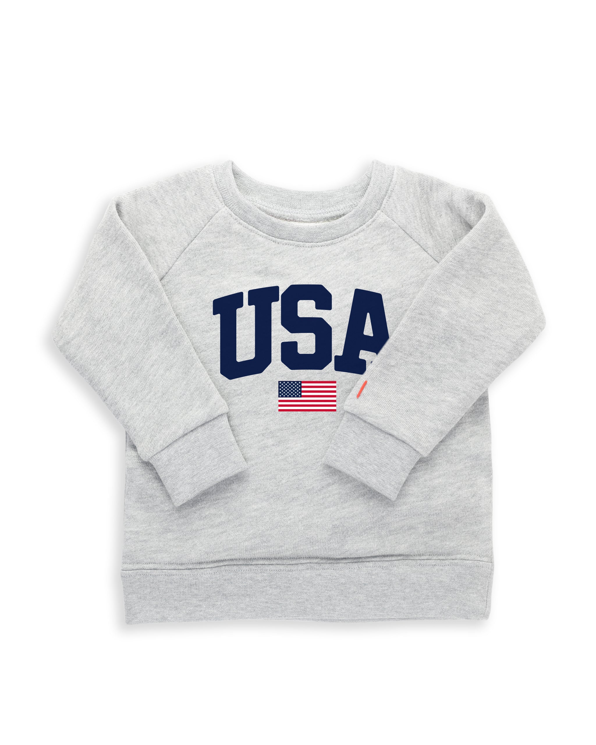 The Organic Pullover Sweatshirt [Light Heather Grey USA American Flag]