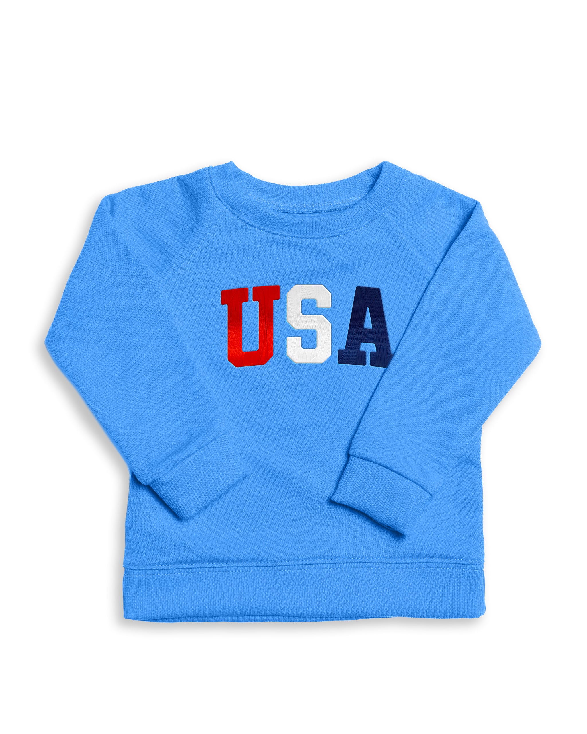 The Organic Embroidered Pullover Sweatshirt [Marine Blue USA]