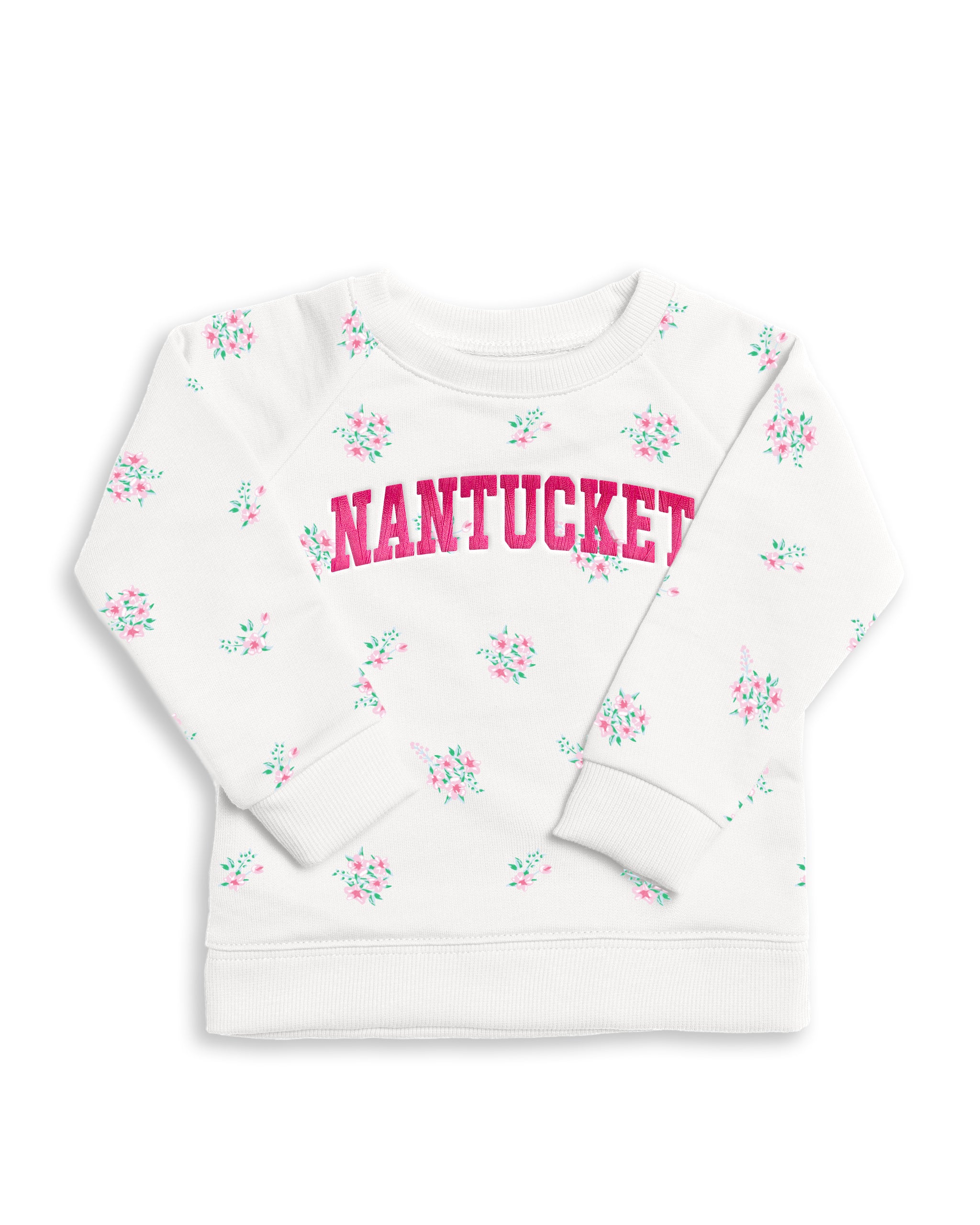 The Organic Embroidered Pullover Sweatshirt [Ditsy Floral Nantucket]