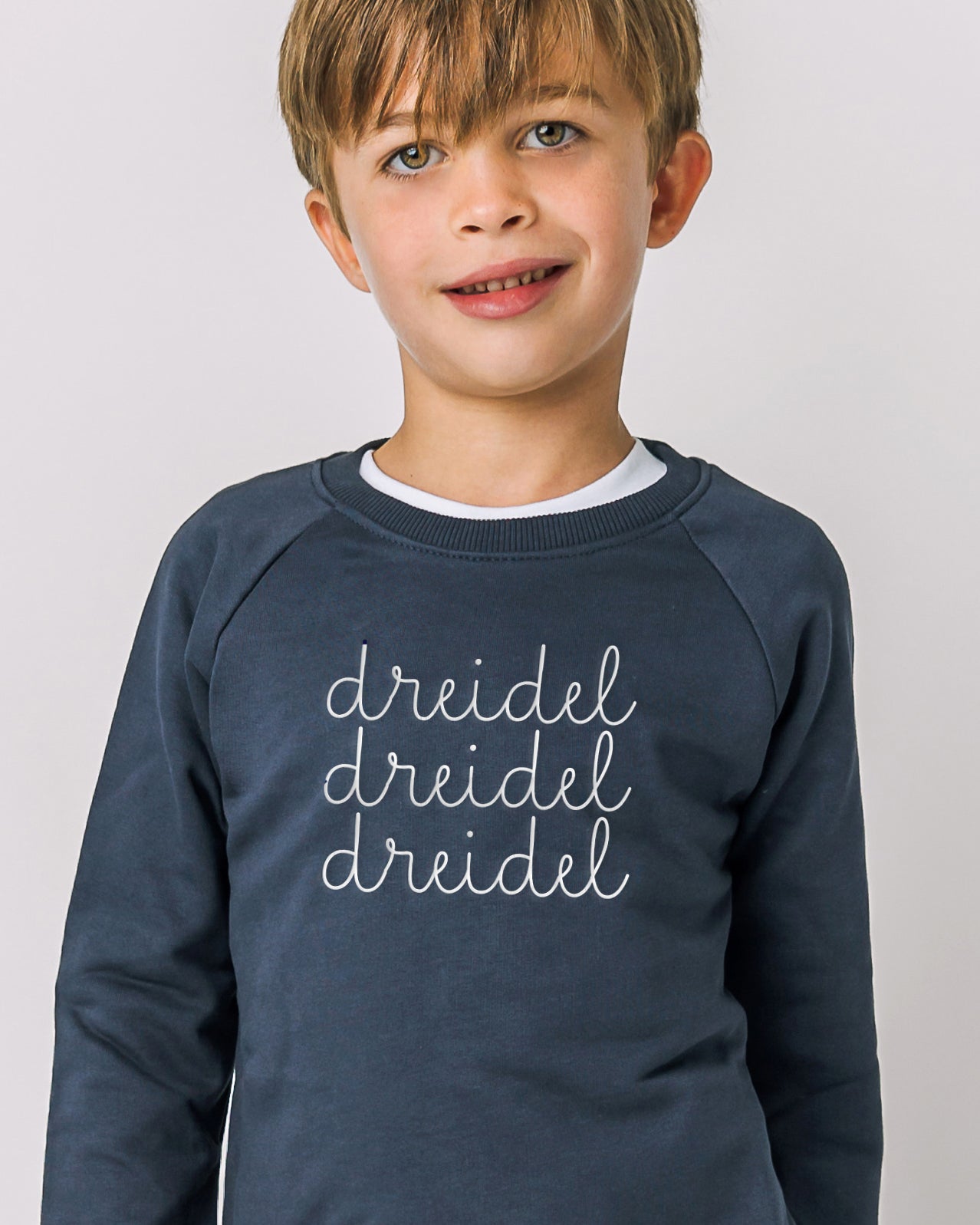 The Organic Pullover Sweatshirt [Navy Dreidel Dreidel Dreidel]