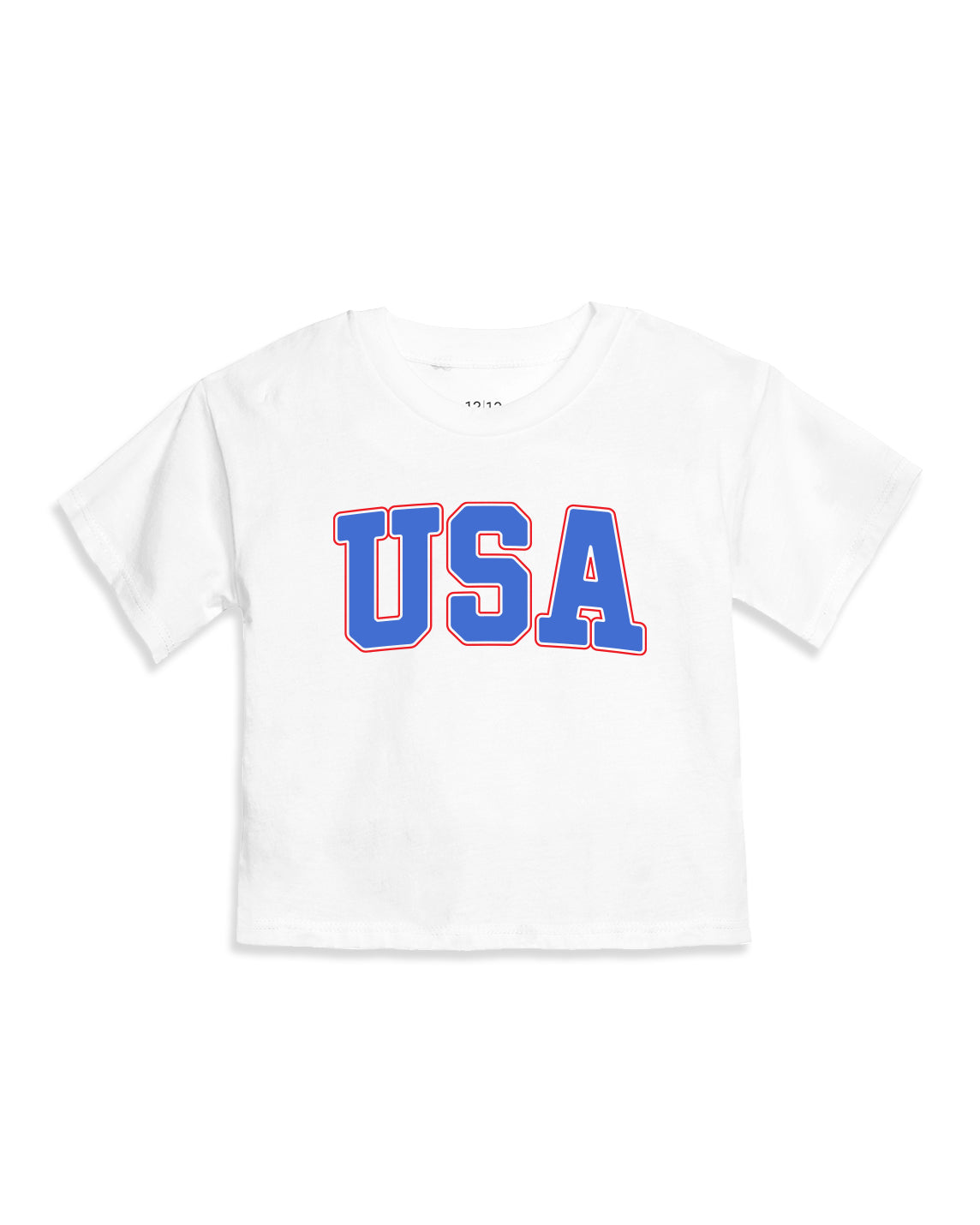 The Organic Short Sleeve Boxy Tee Graphic Print [White USA]