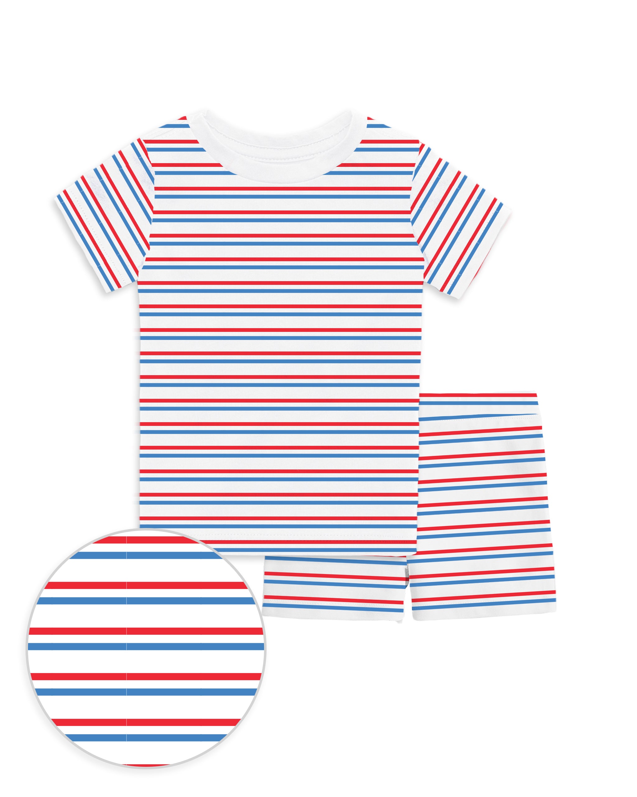 The Organic Short Sleeve Pajama Set [Americana Stripe]