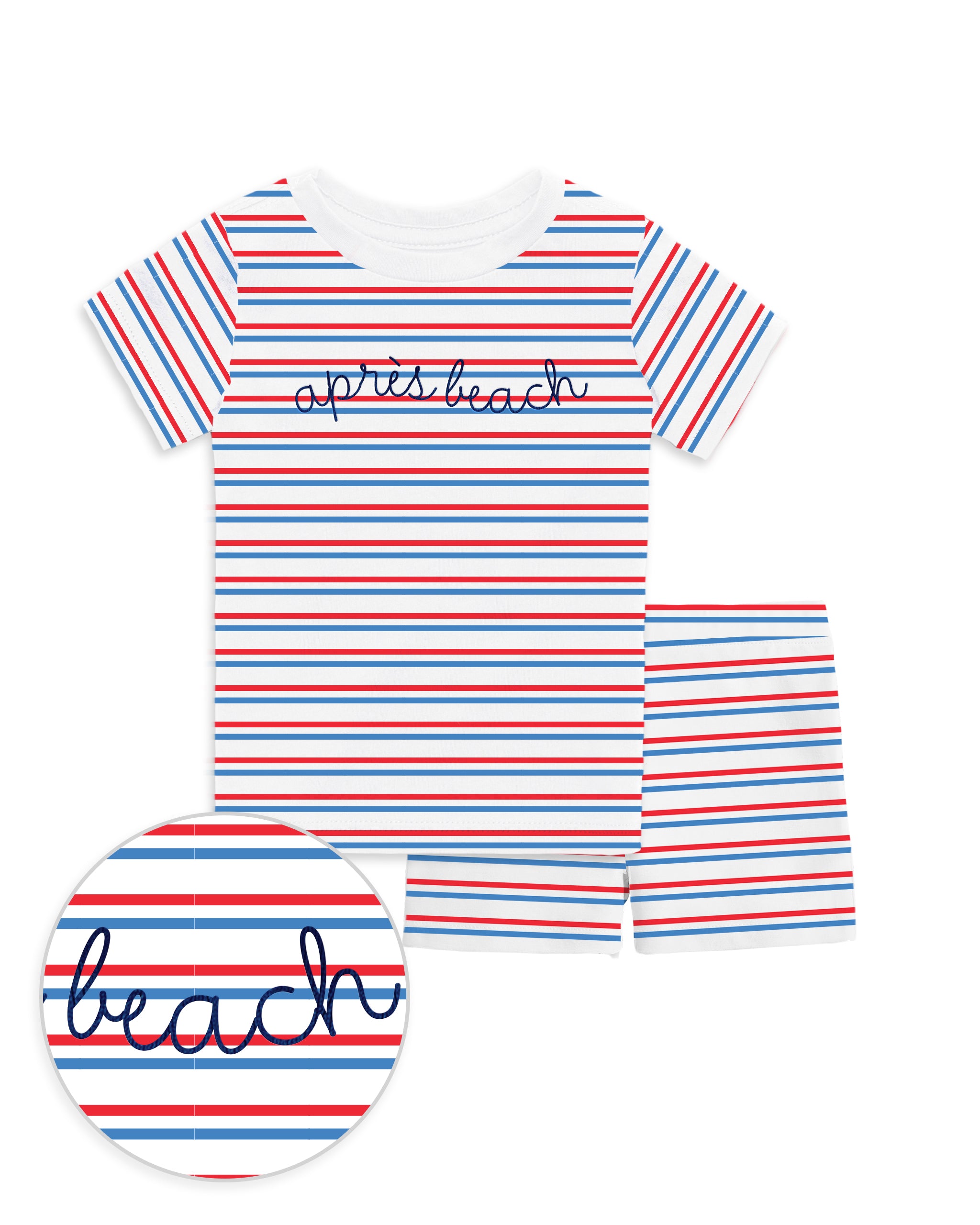 The Organic Short Sleeve Pajama Set [Americana Stripe Apres Beach]
