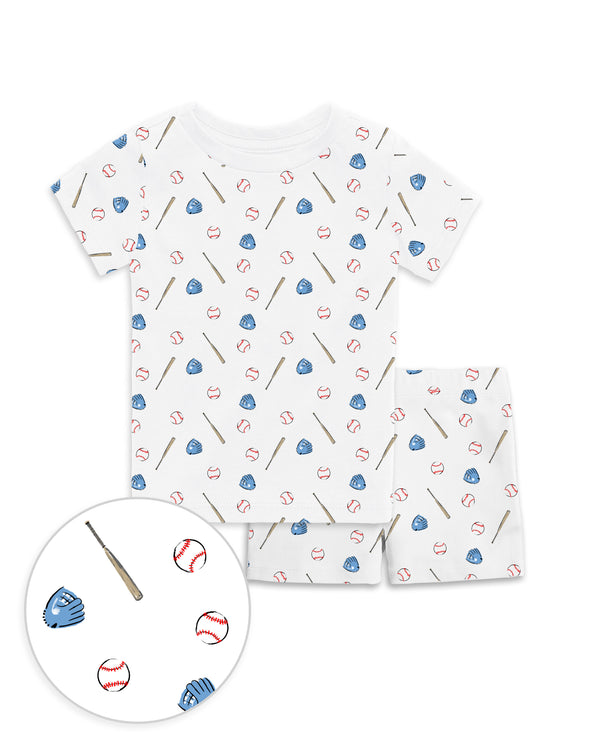 The Organic Short Sleeve Pajama Set [Batter Up]