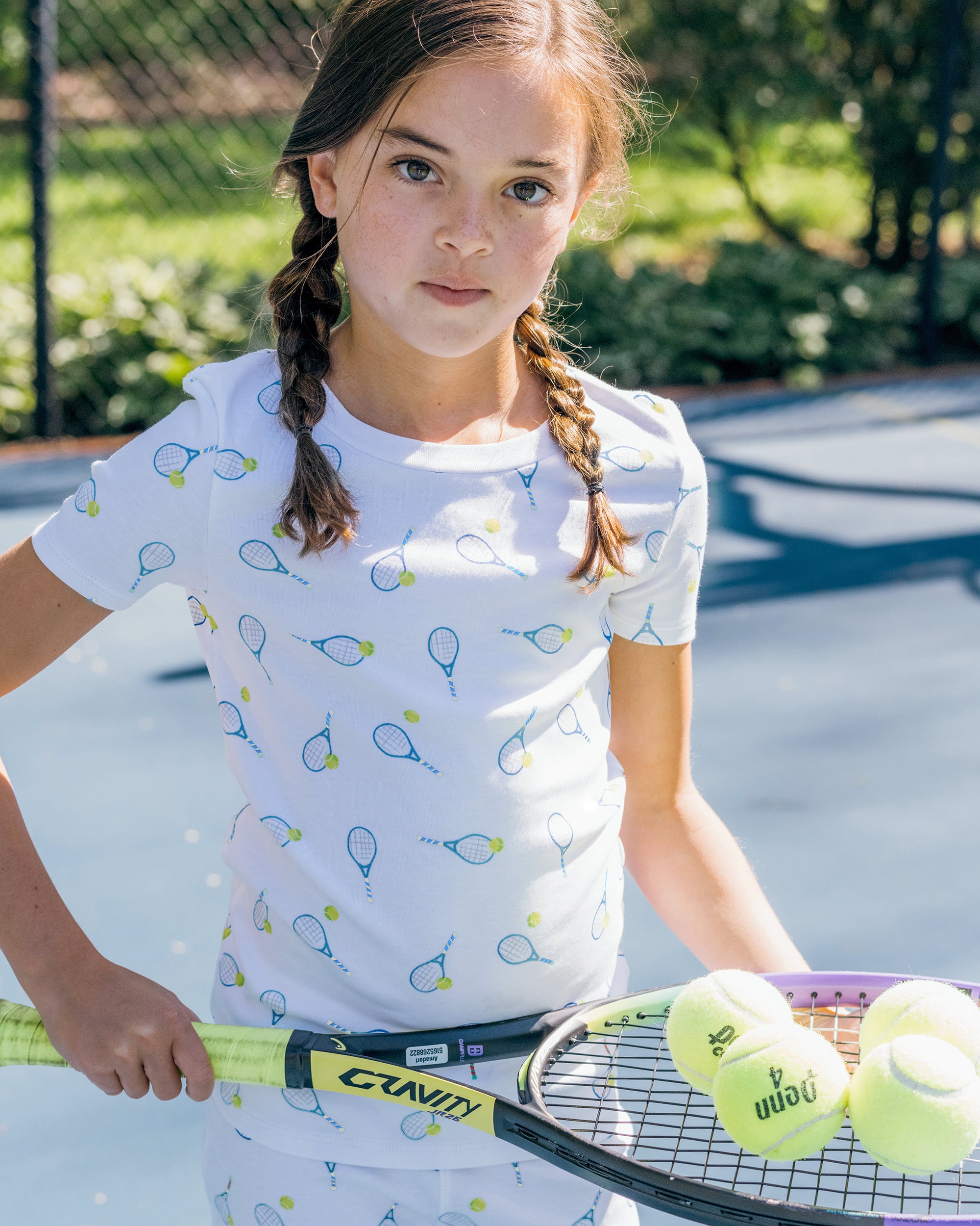 The Organic Short Sleeve Pajama Set [Tennis Grand Slam]