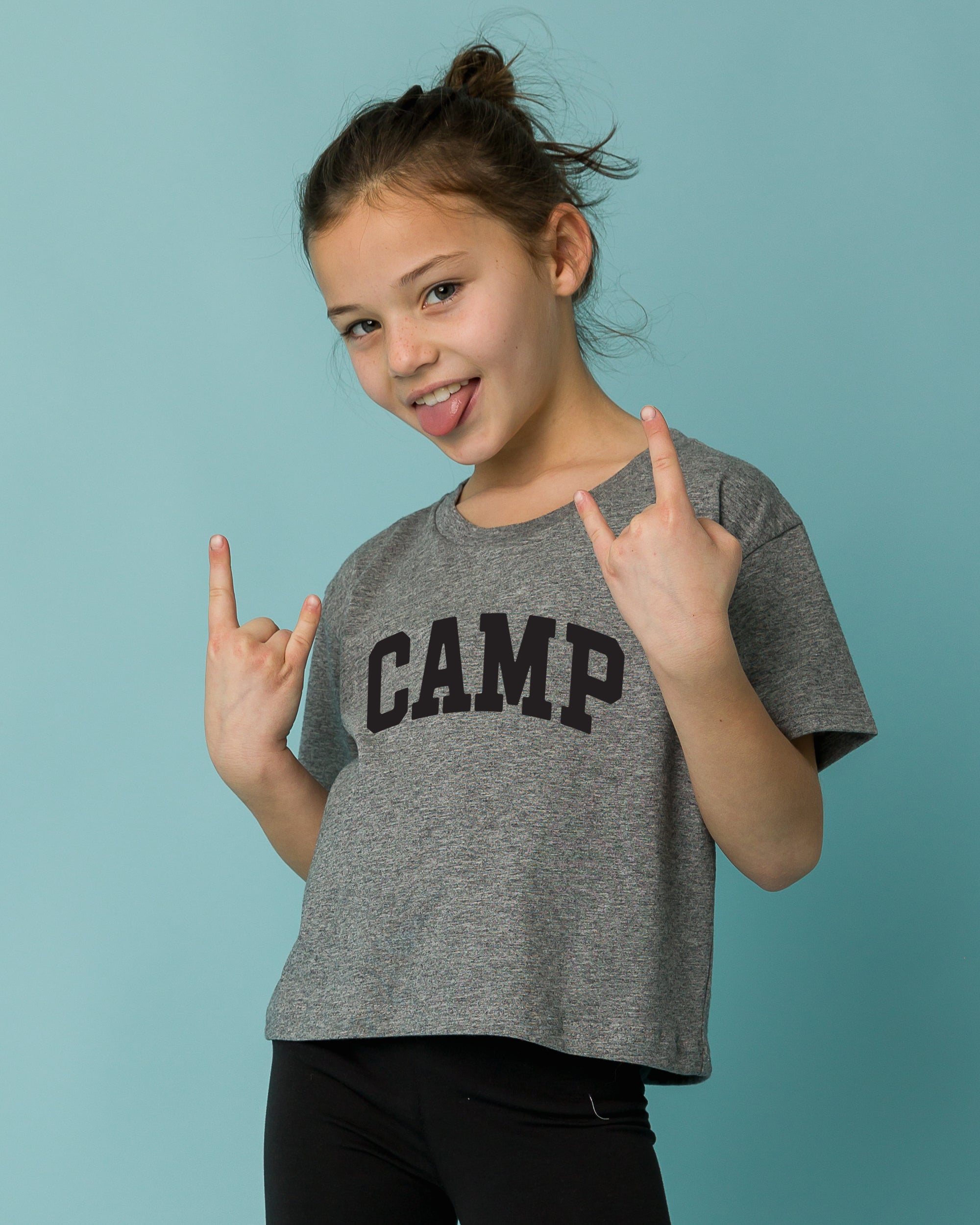 The Organic Short Sleeve Boxy Tee Graphic Print [Heather Grey Camp]