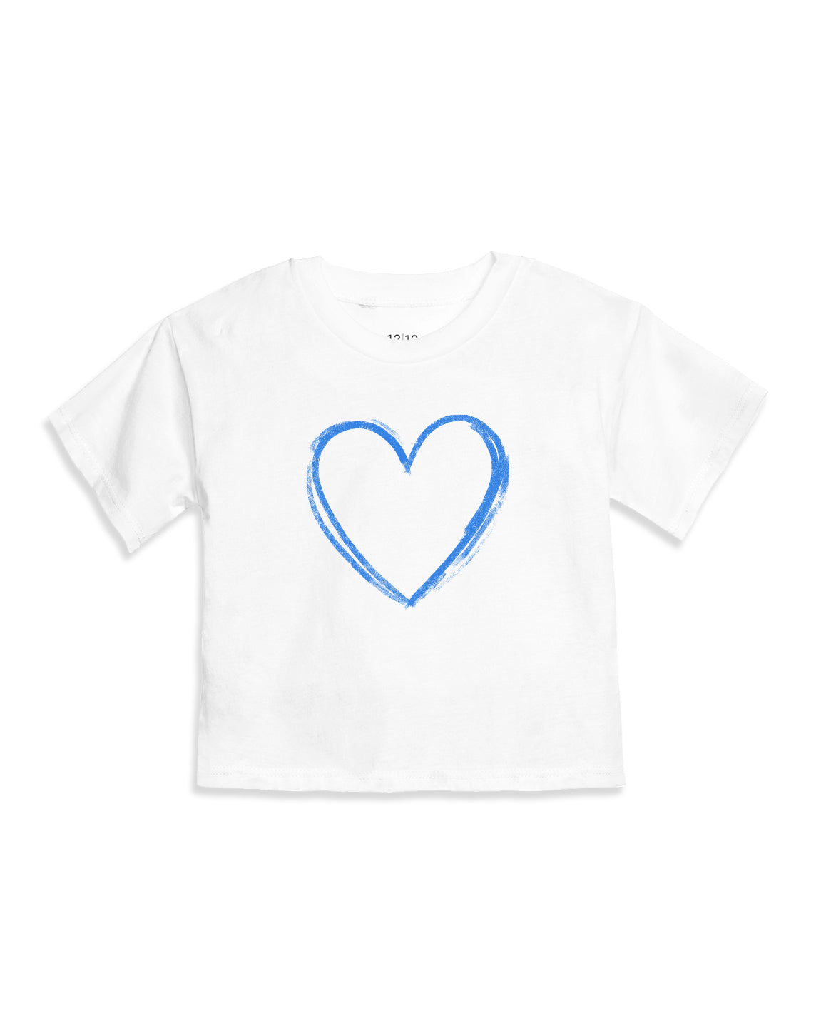 The Organic Short Sleeve Boxy Tee [White with Heart]