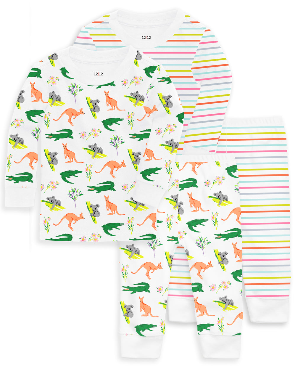 People Wear Organic Long-Sleeved Pajamas - Squirrel Pink - Organic Cotton  GOTS unisex (bambini)