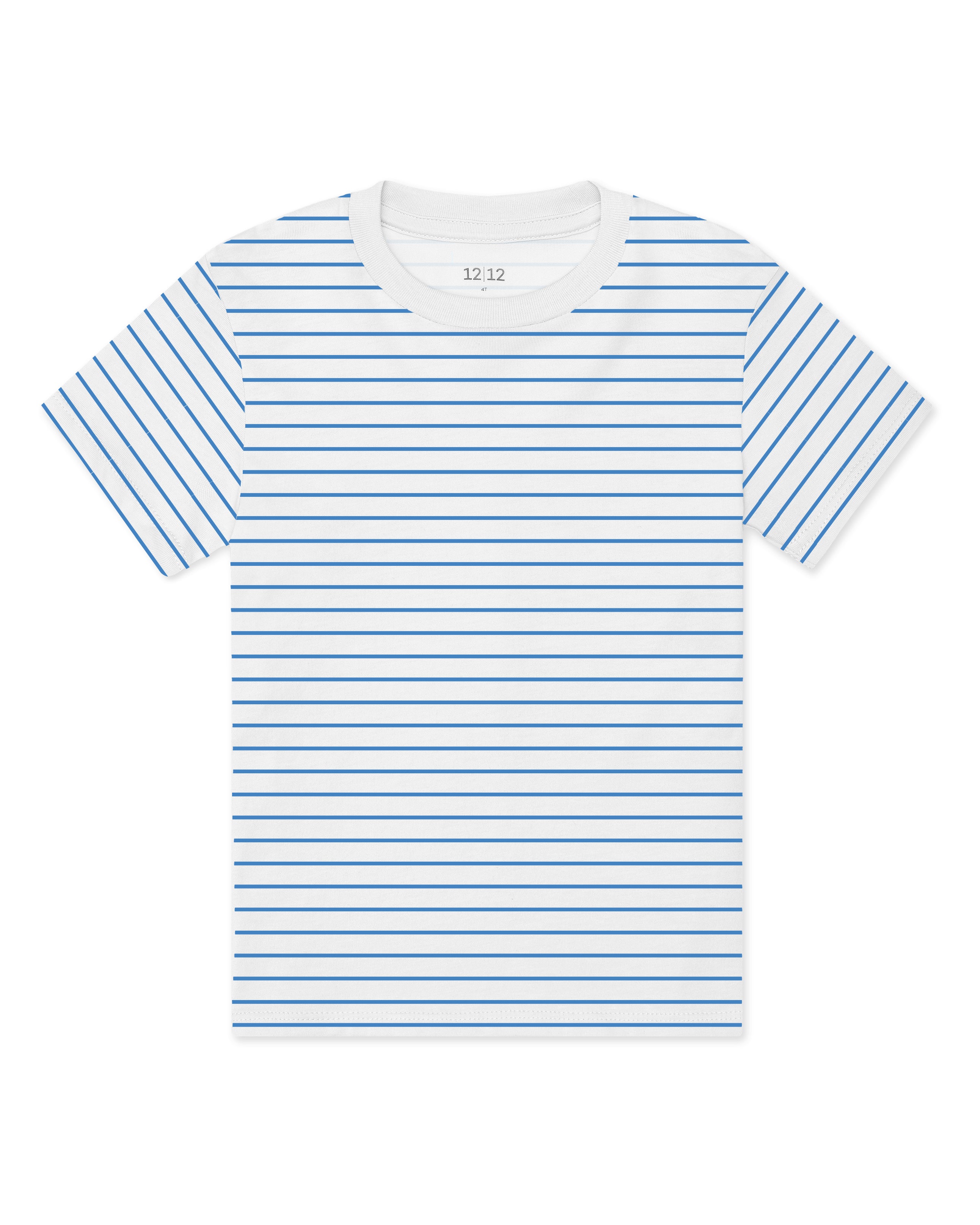 The Organic Short Sleeve Tee [Marine Blue Stripe]