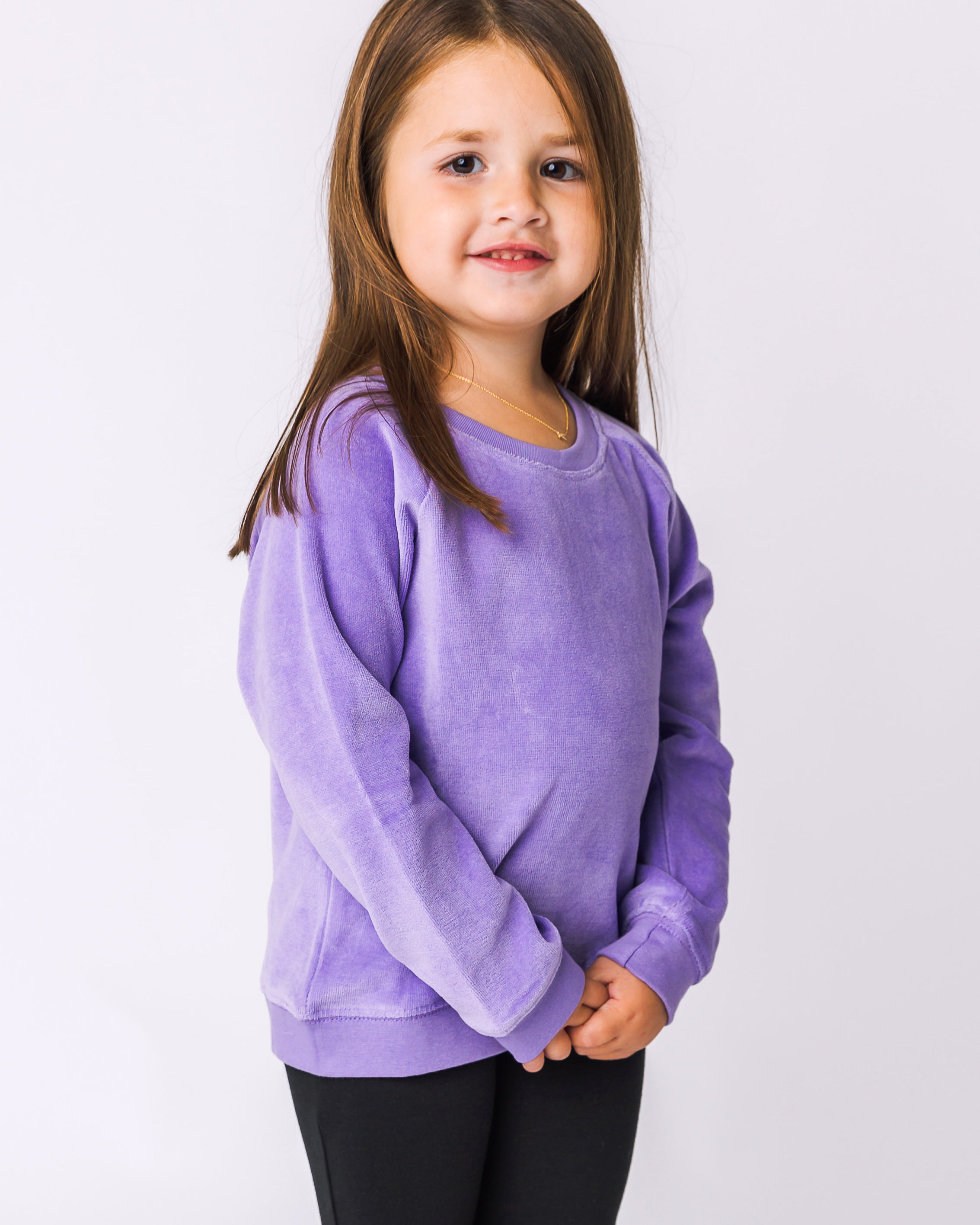 The Organic Velour Pullover Sweatshirt [Lilac Purple]