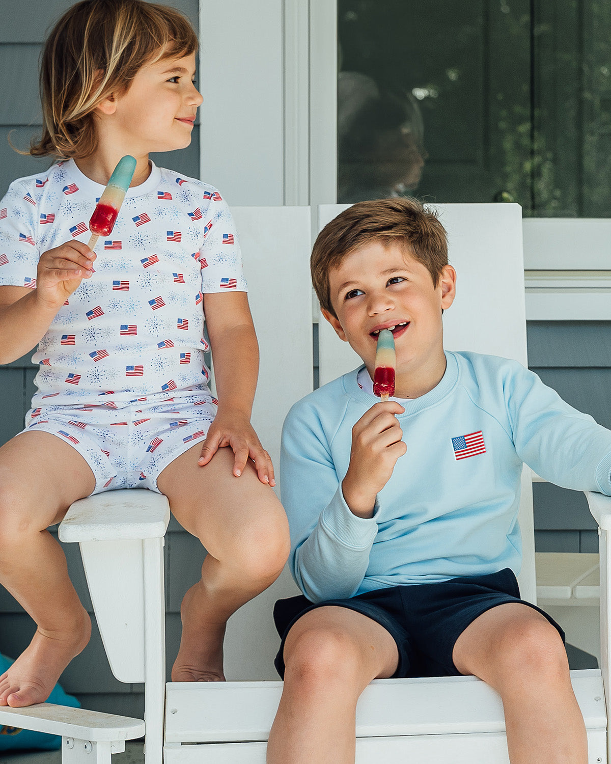 The Organic Pullover Sweatshirt American Flag [Ice Water]