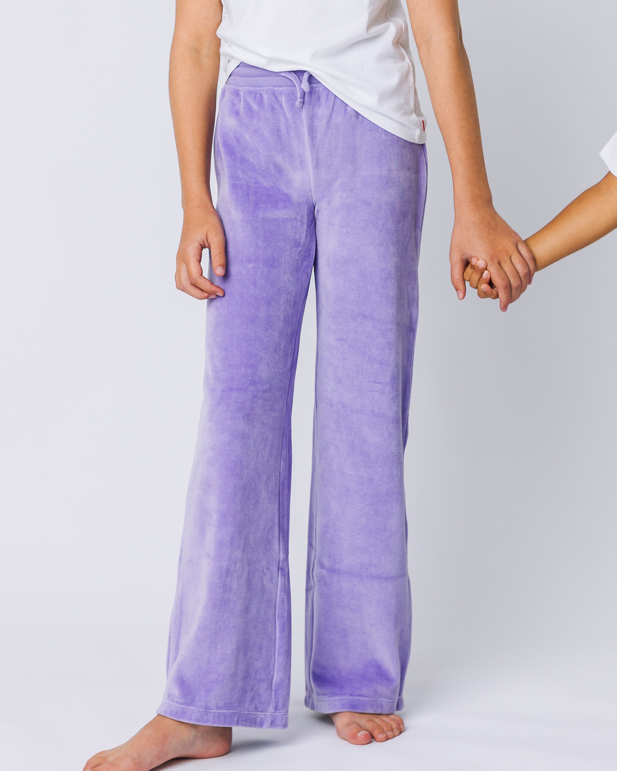 The Organic Velour Wide Leg Pant [Lilac Purple]