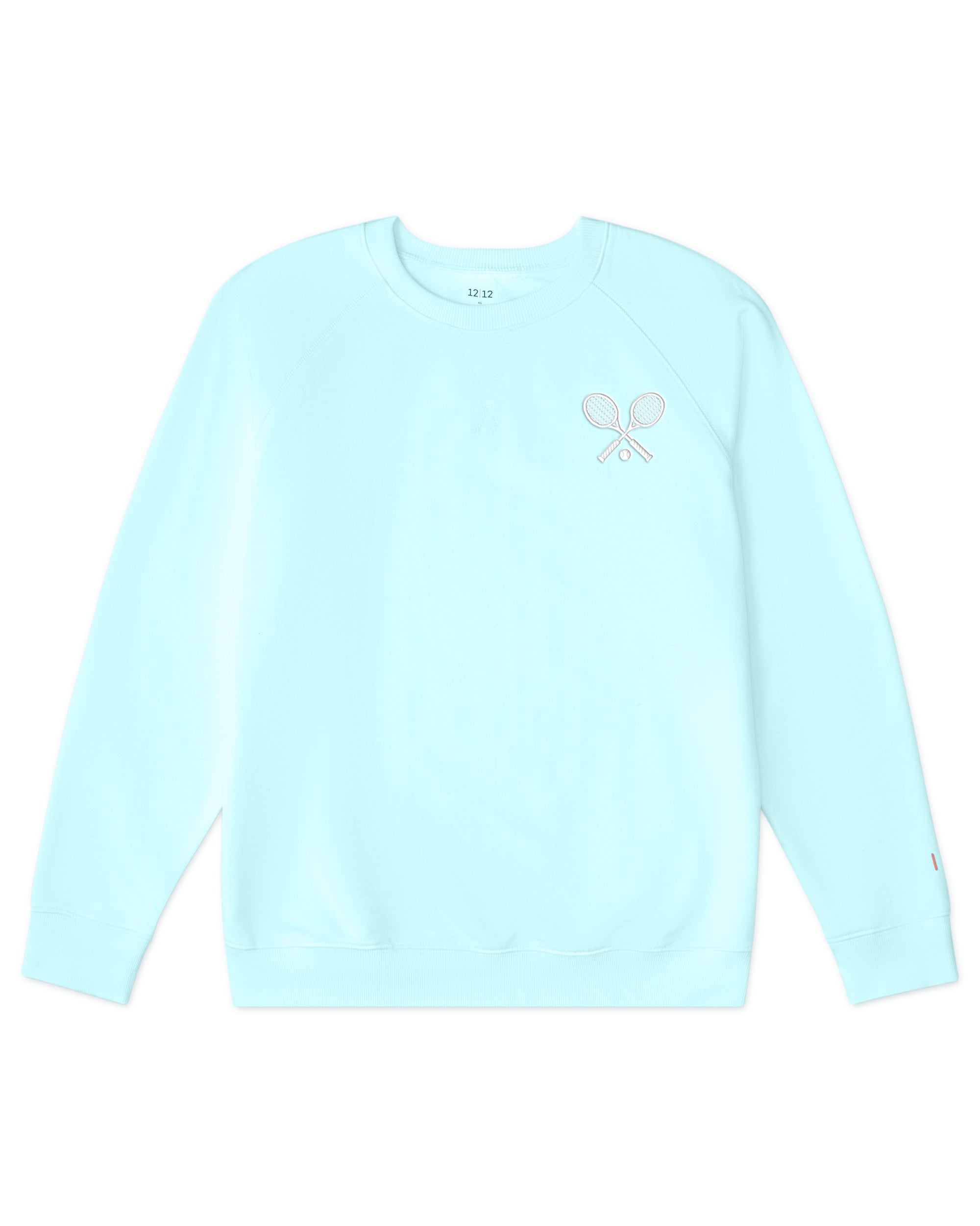 Women's Organic Embroidered Pullover Sweatshirt [Aqua Tennis]