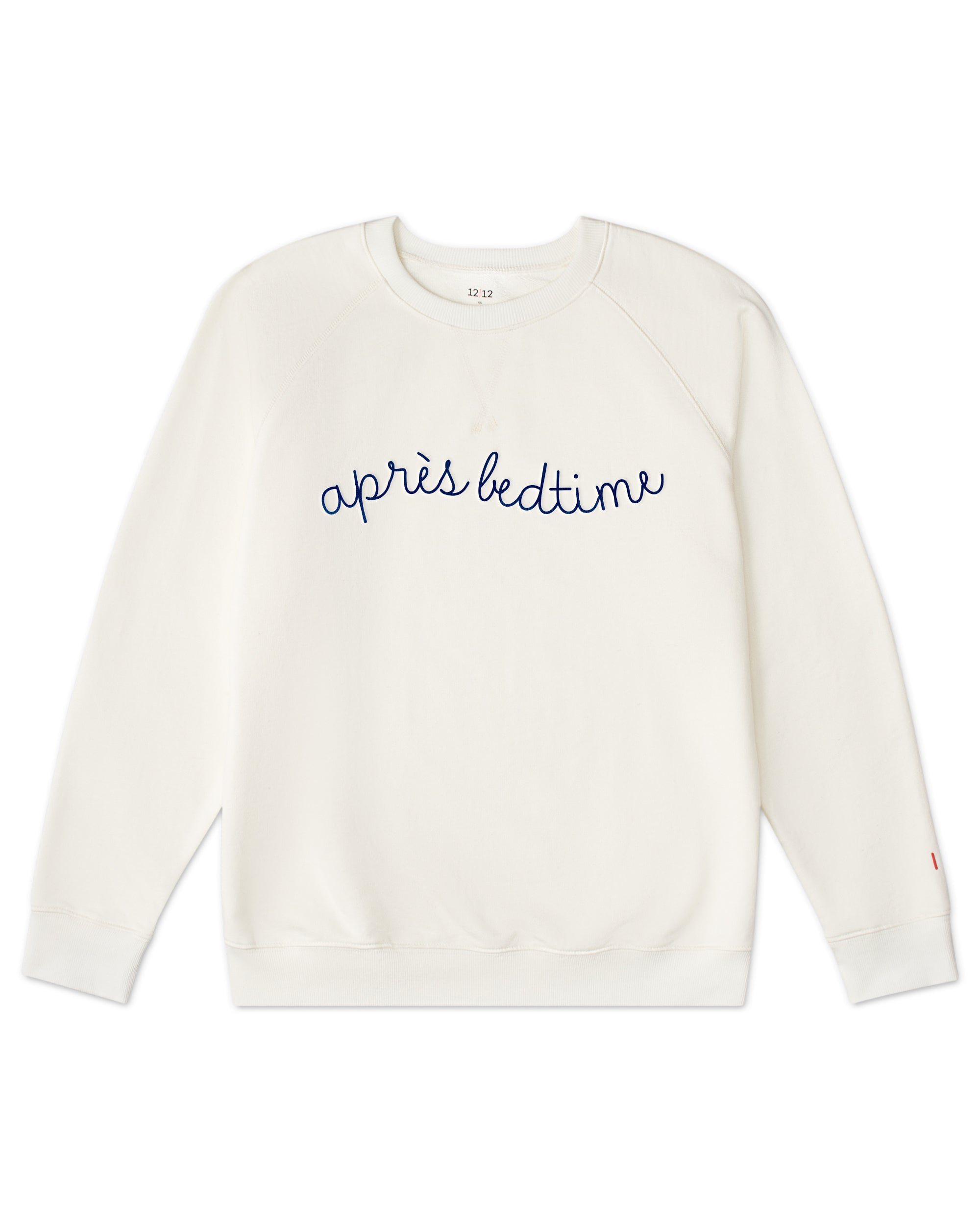 Women's Organic Embroidered Pullover Sweatshirt [Cream Apres Bedtime]