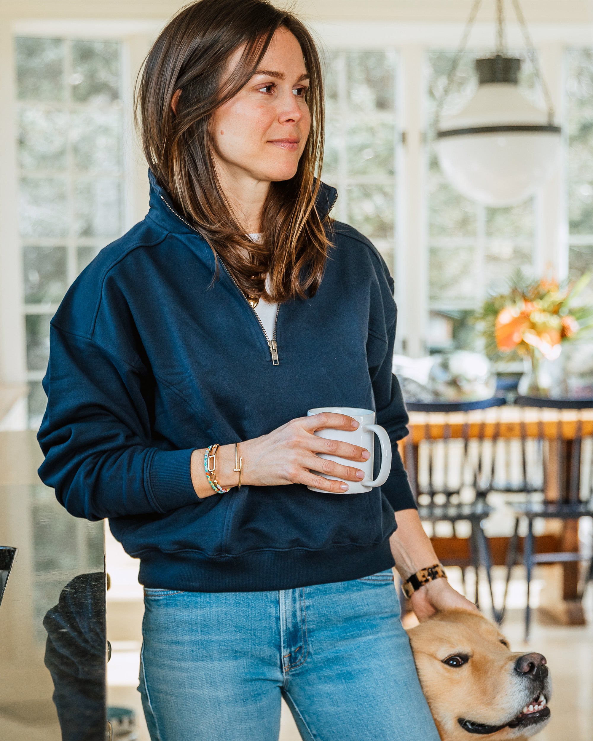 Women's Organic Half Zip Sweatshirt [Navy]