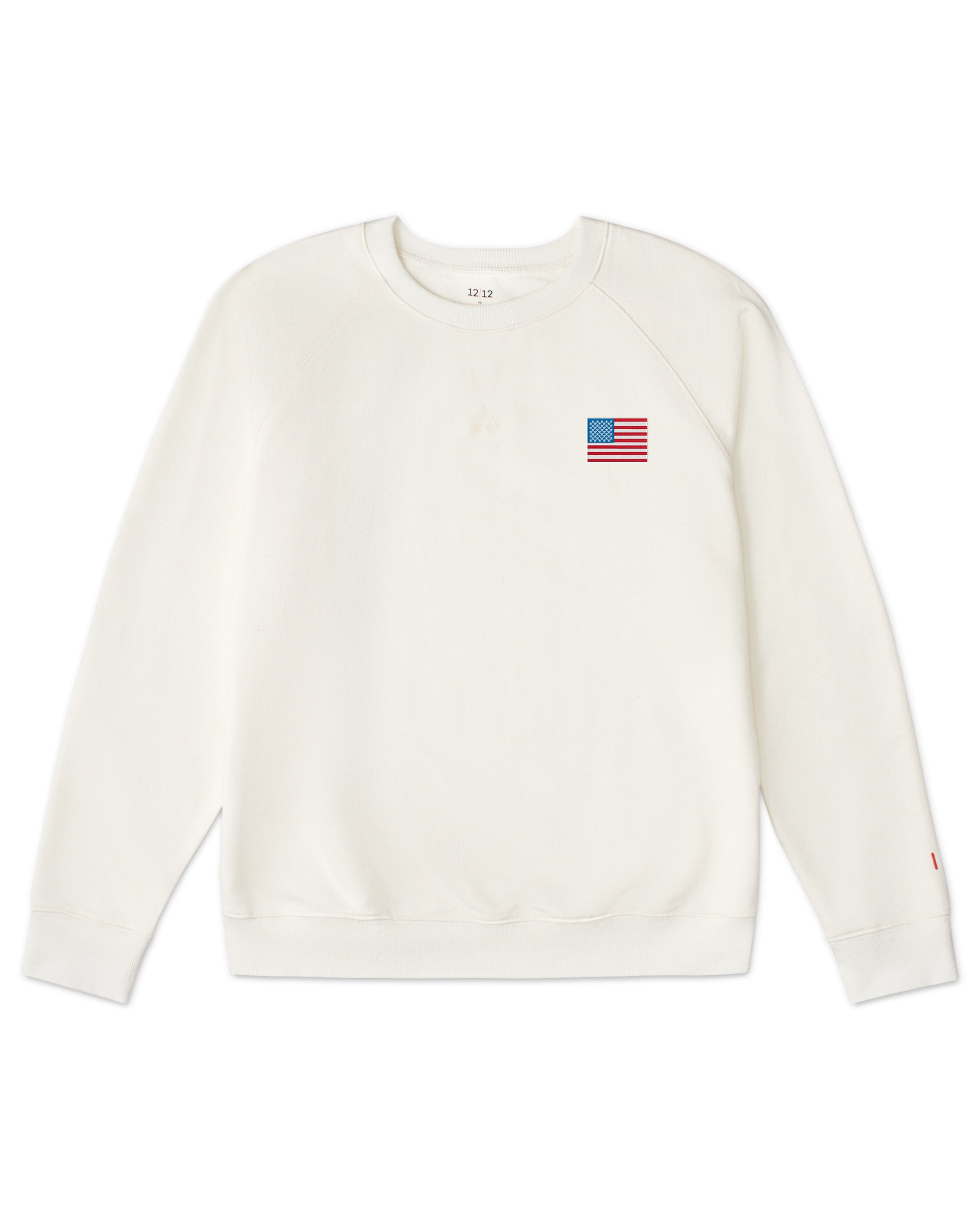 Women's Organic Pullover Sweatshirt American Flag [Cream]