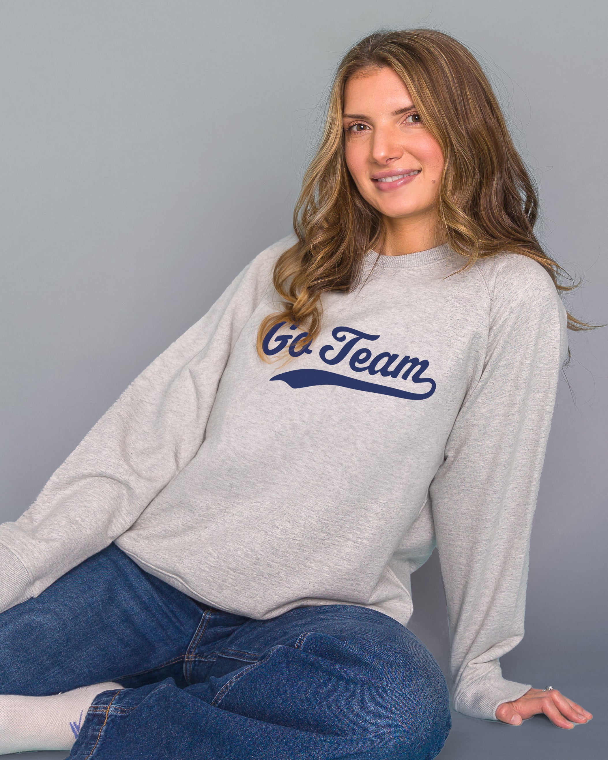 Women's Organic Pullover Sweatshirt Go Team [Light Heather Grey]