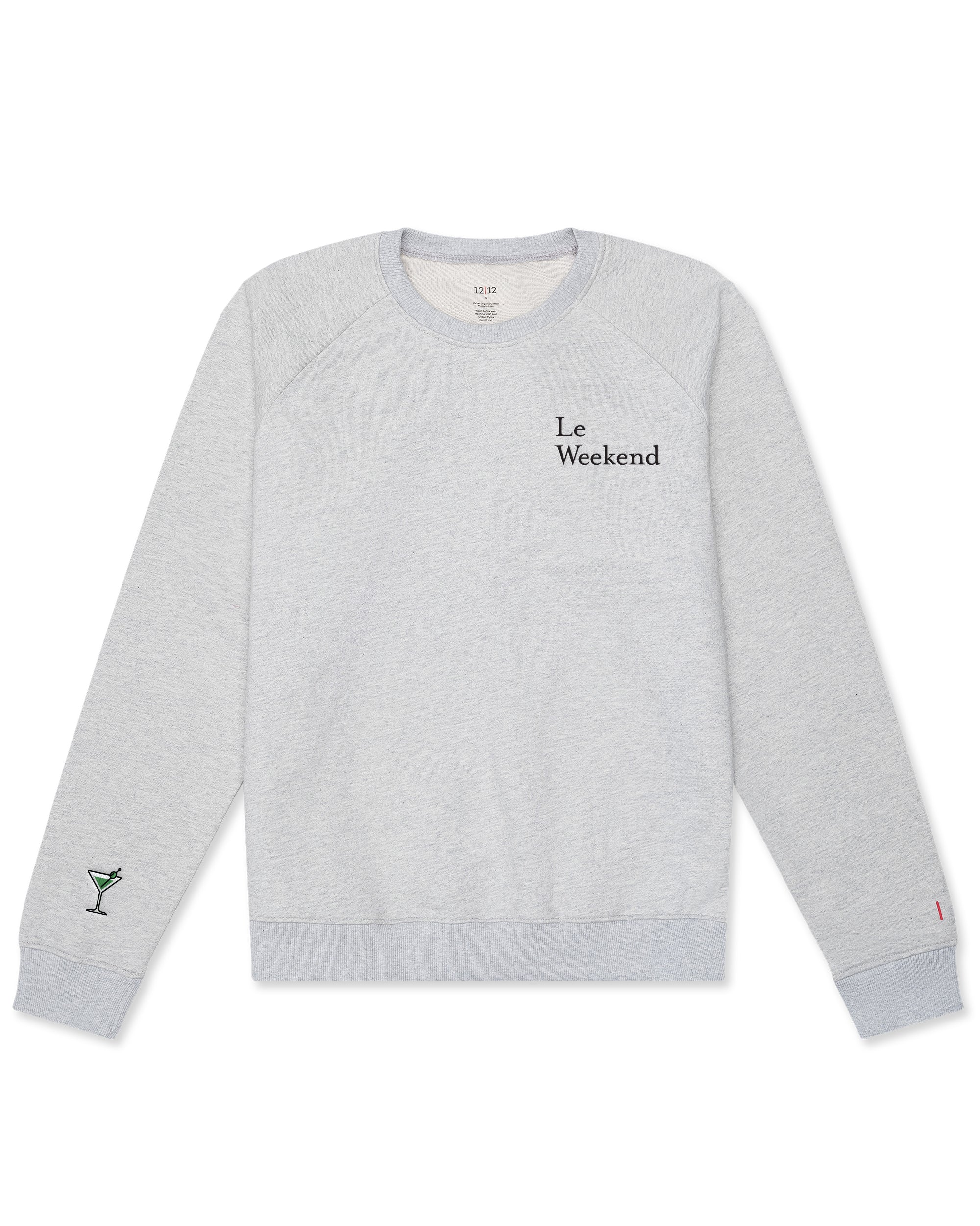 Women's Organic Pullover Sweatshirt Le Weekend Martini [Heather Grey]