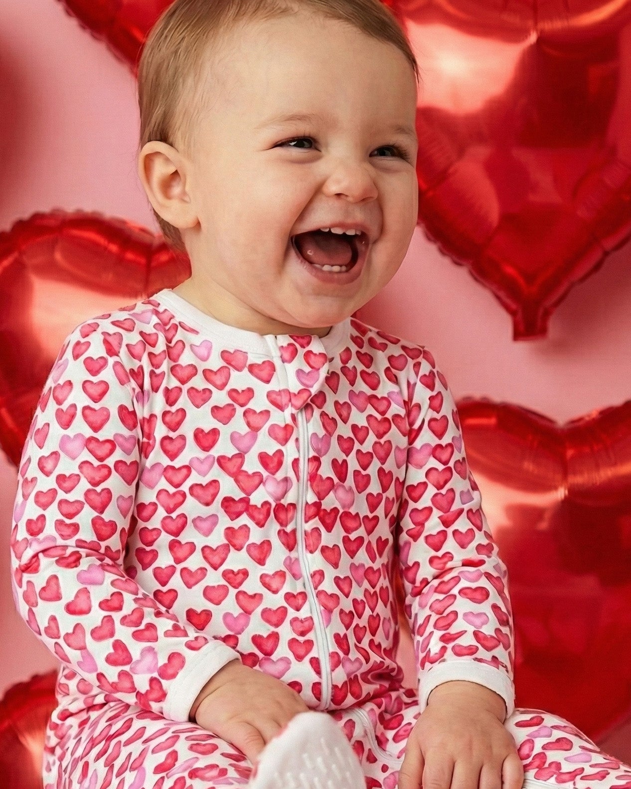 The Organic Zipper Footie [Sweethearts]