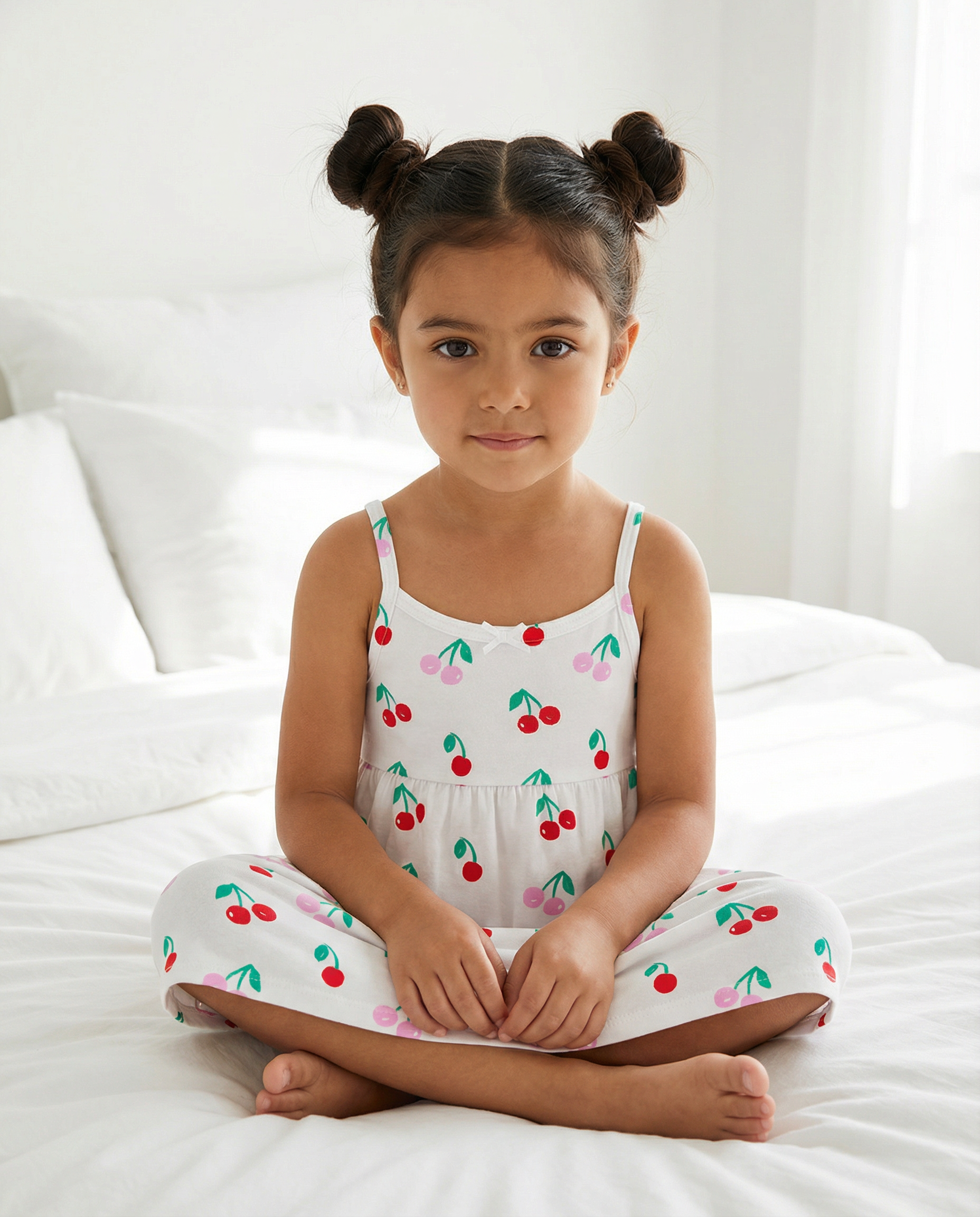 The Organic Rib Dress [Cherries]