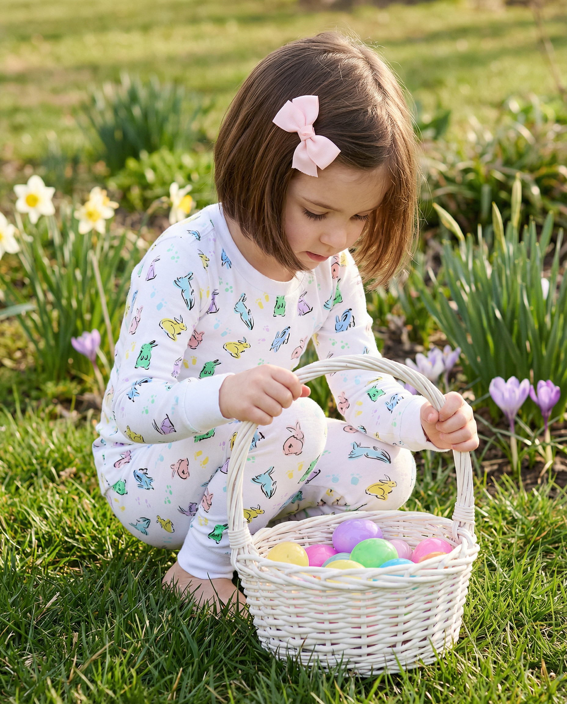 The Organic Long Sleeve Pajama Set [Bunny Hop]