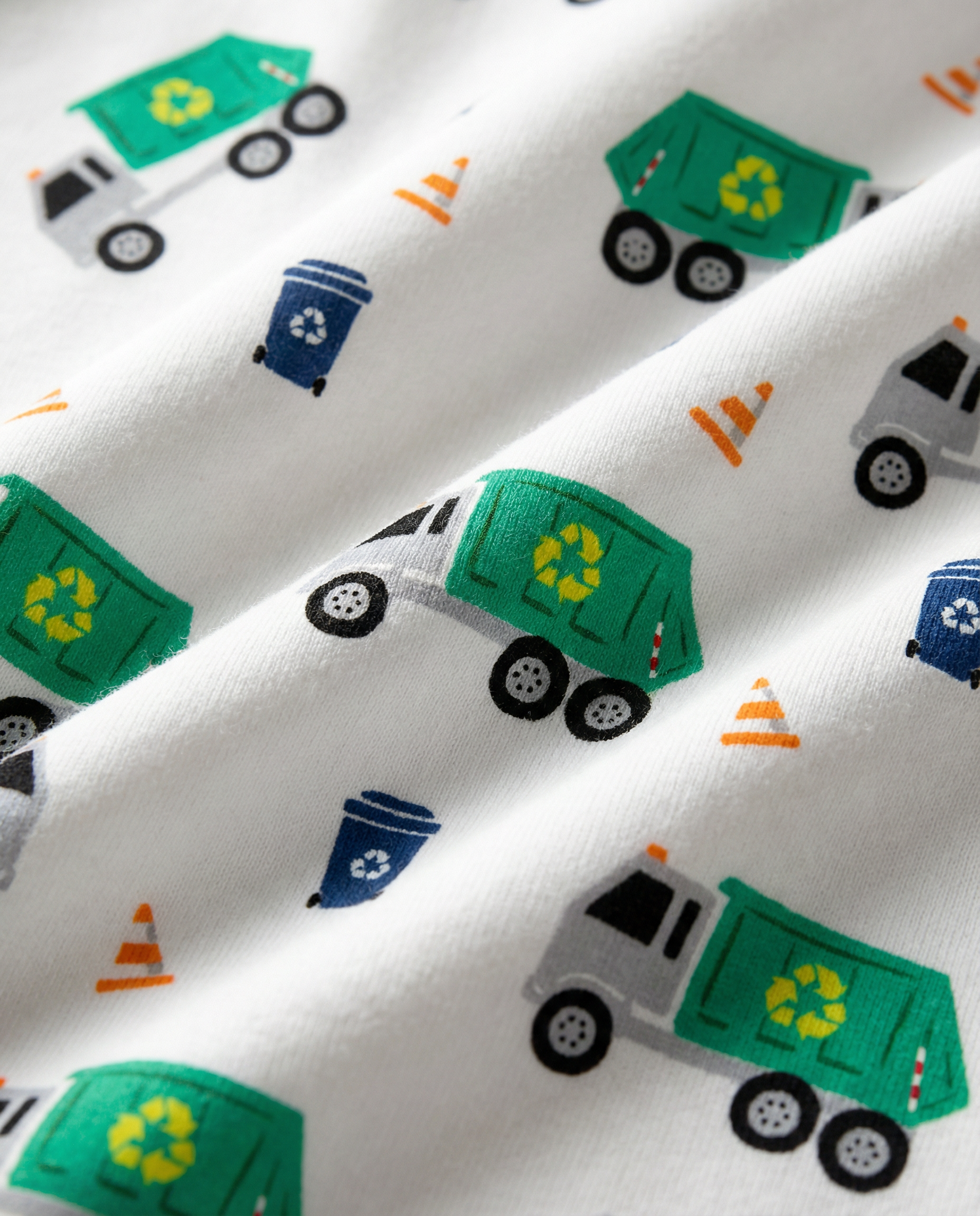 The Organic Long Sleeve Pajama Set [Recycling Trucks]
