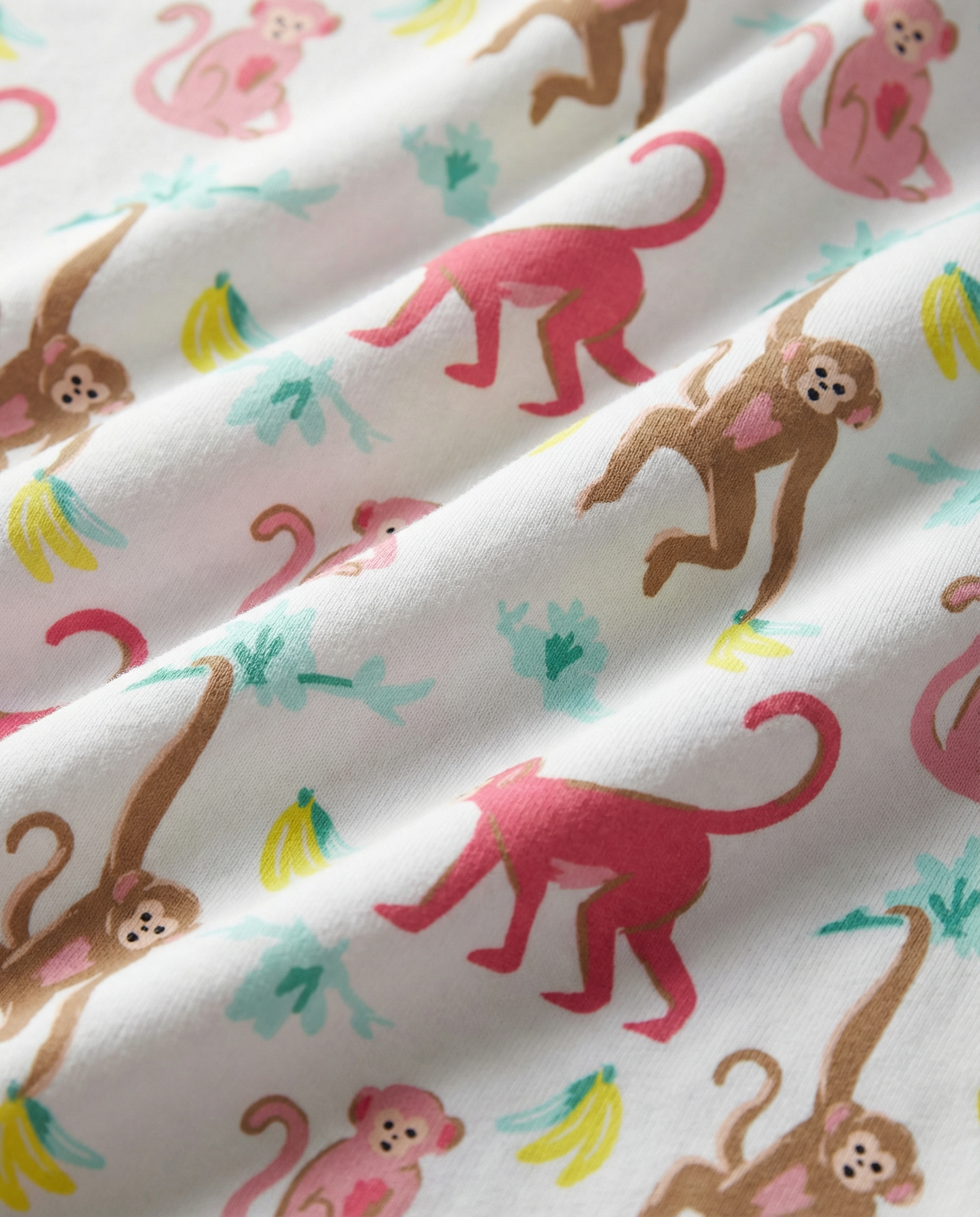 The Organic Long Sleeve Pajama Set [Monkeying Around Pink]