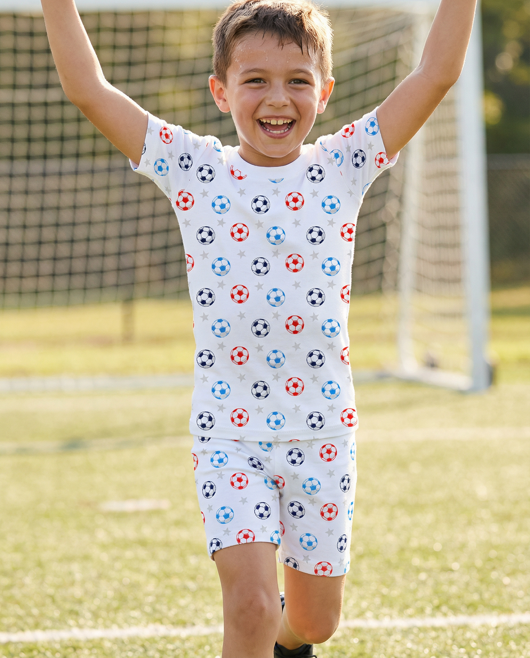 The Organic Short Sleeve Pajama Set [Americana Soccer]