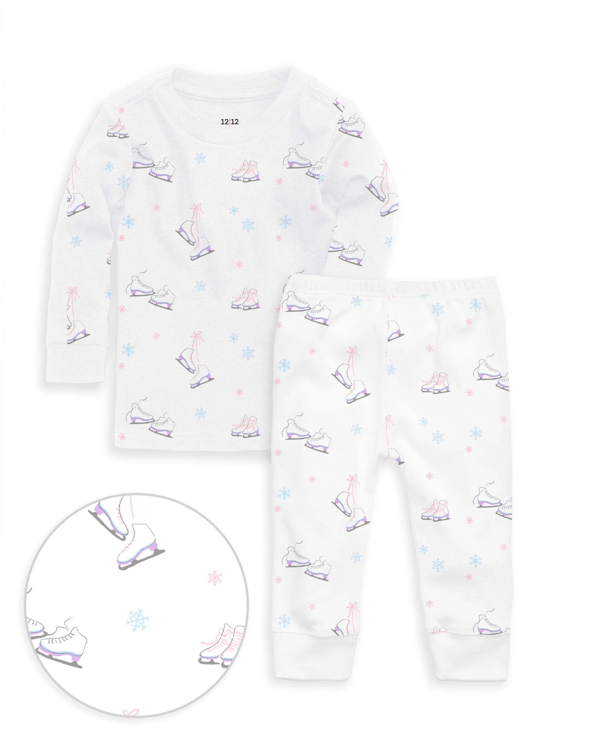 The Organic Long Sleeve Pajama Set [Ice Skates]
