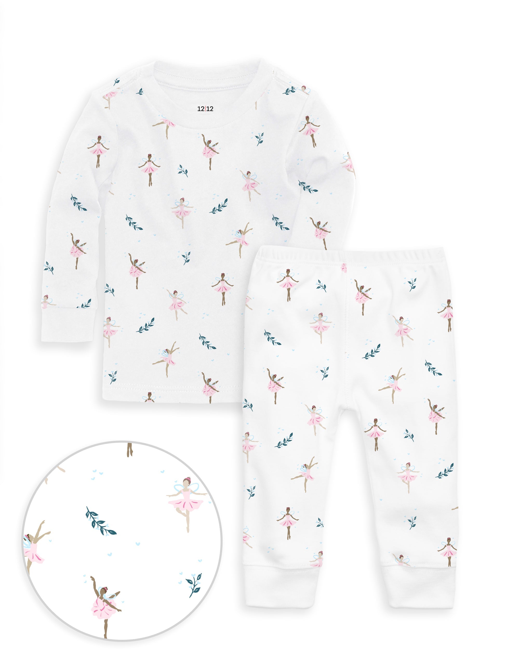 The Organic Long Sleeve Pajama Set Tiny Dancers #color_Tiny Dancers